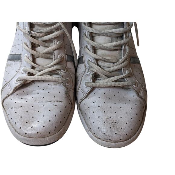 Lacoste Shoes Mens 9.5 High Top Sneakers Lace Up Leather Upper Retro Streetwear - Picture 9 of 14